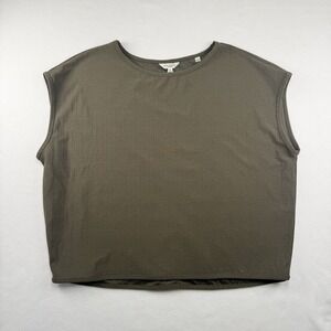 Max Studio London Women XL Green Textured Knit Sleeveless Shell Top